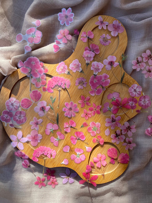 Transparent Flower Stickers (pink)