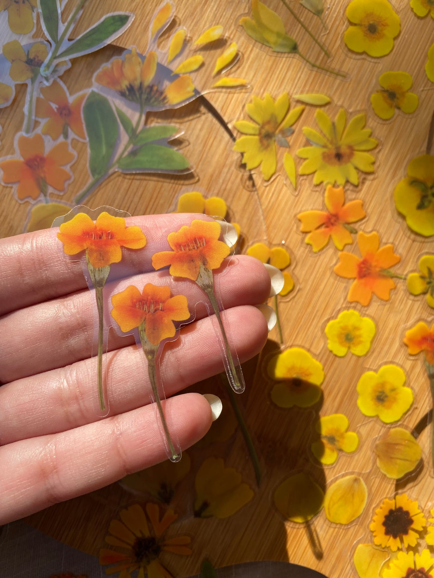 Transparent Flower Stickers (yellow)