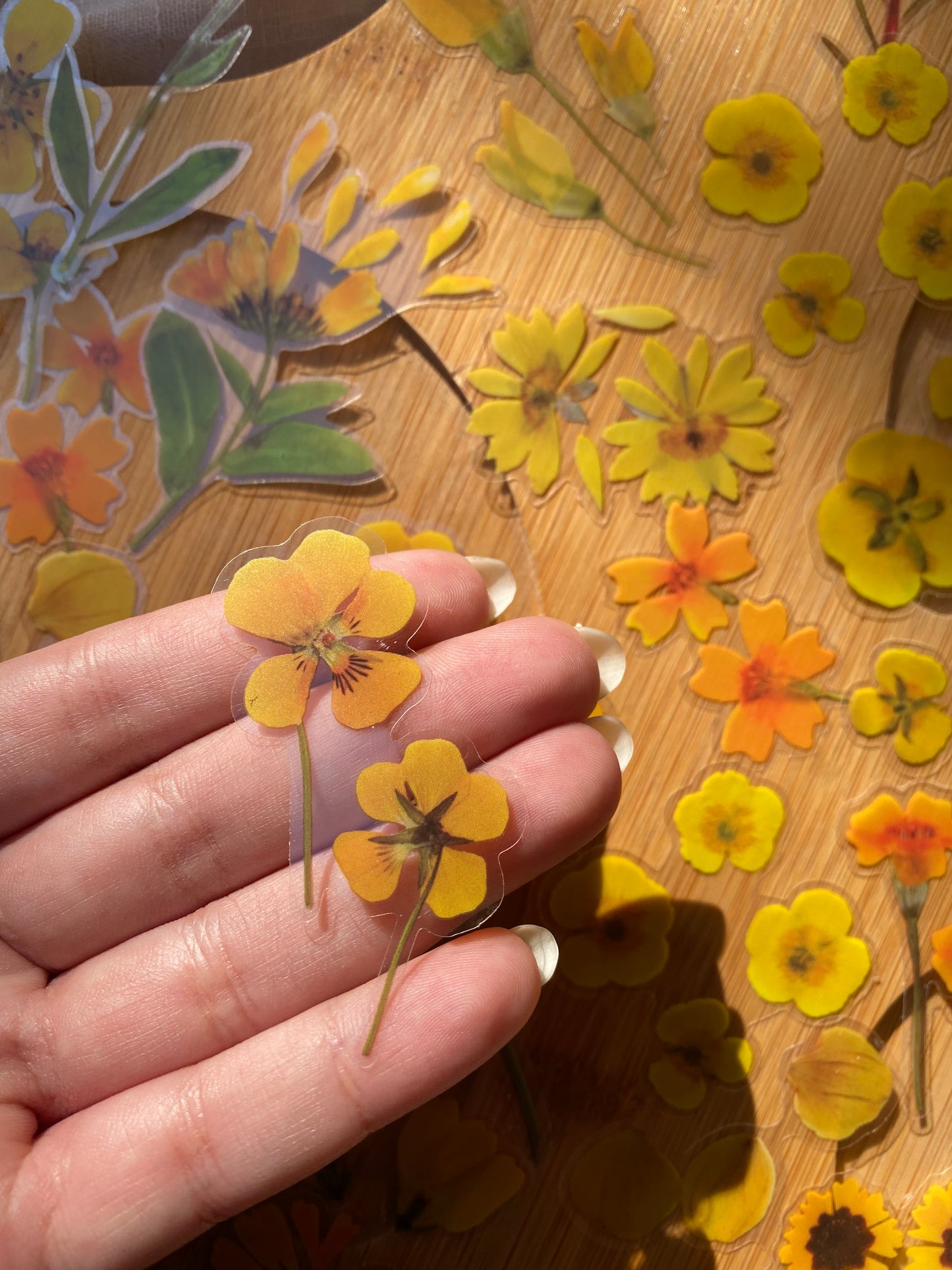 Transparent Flower Stickers (yellow)