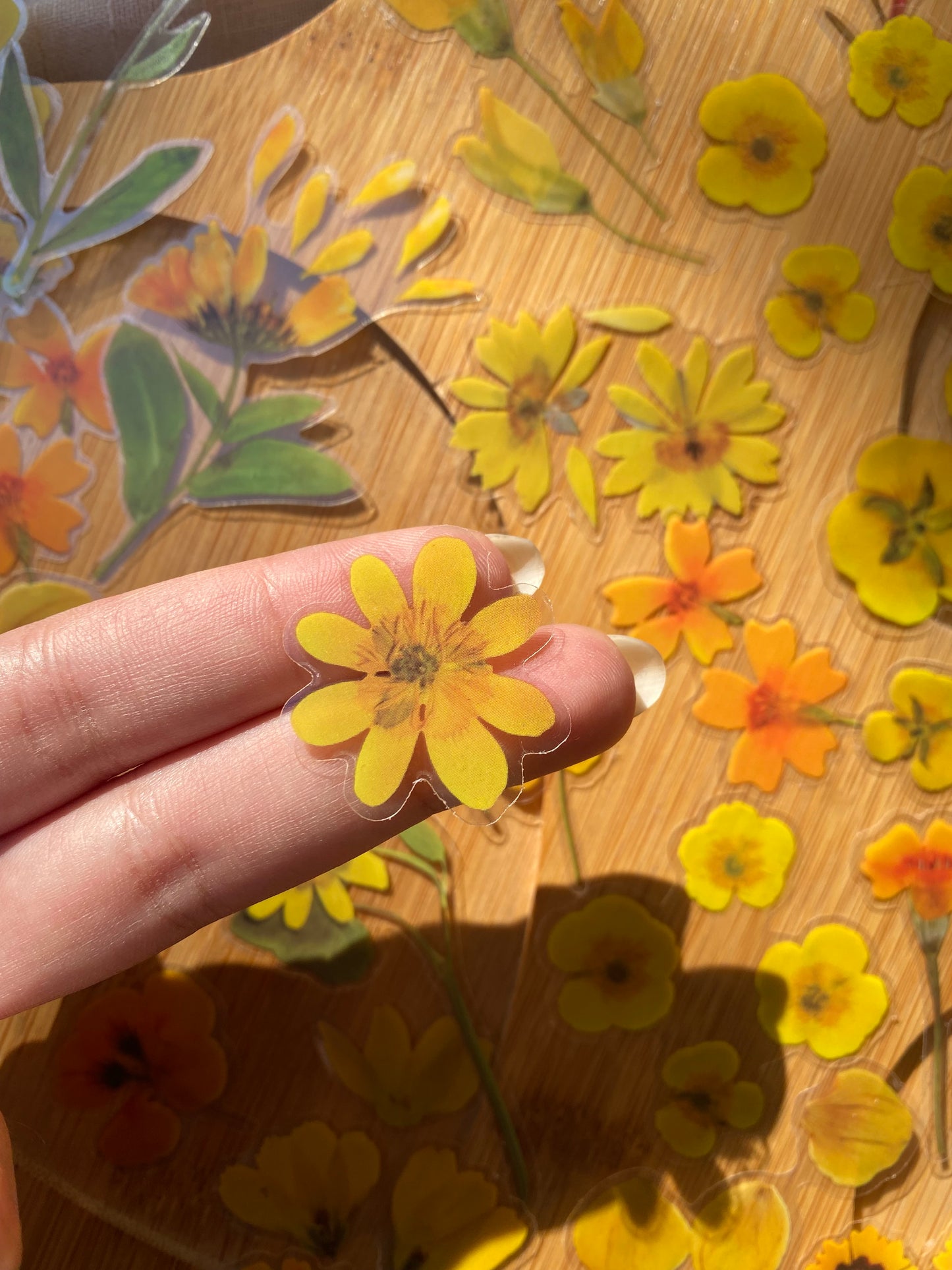 Transparent Flower Stickers (yellow)