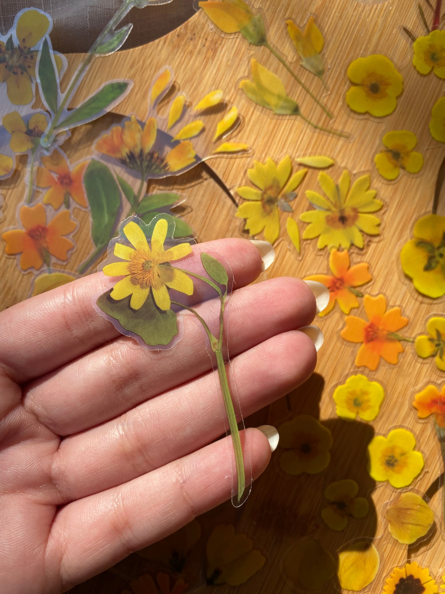 Transparent Flower Stickers (yellow)