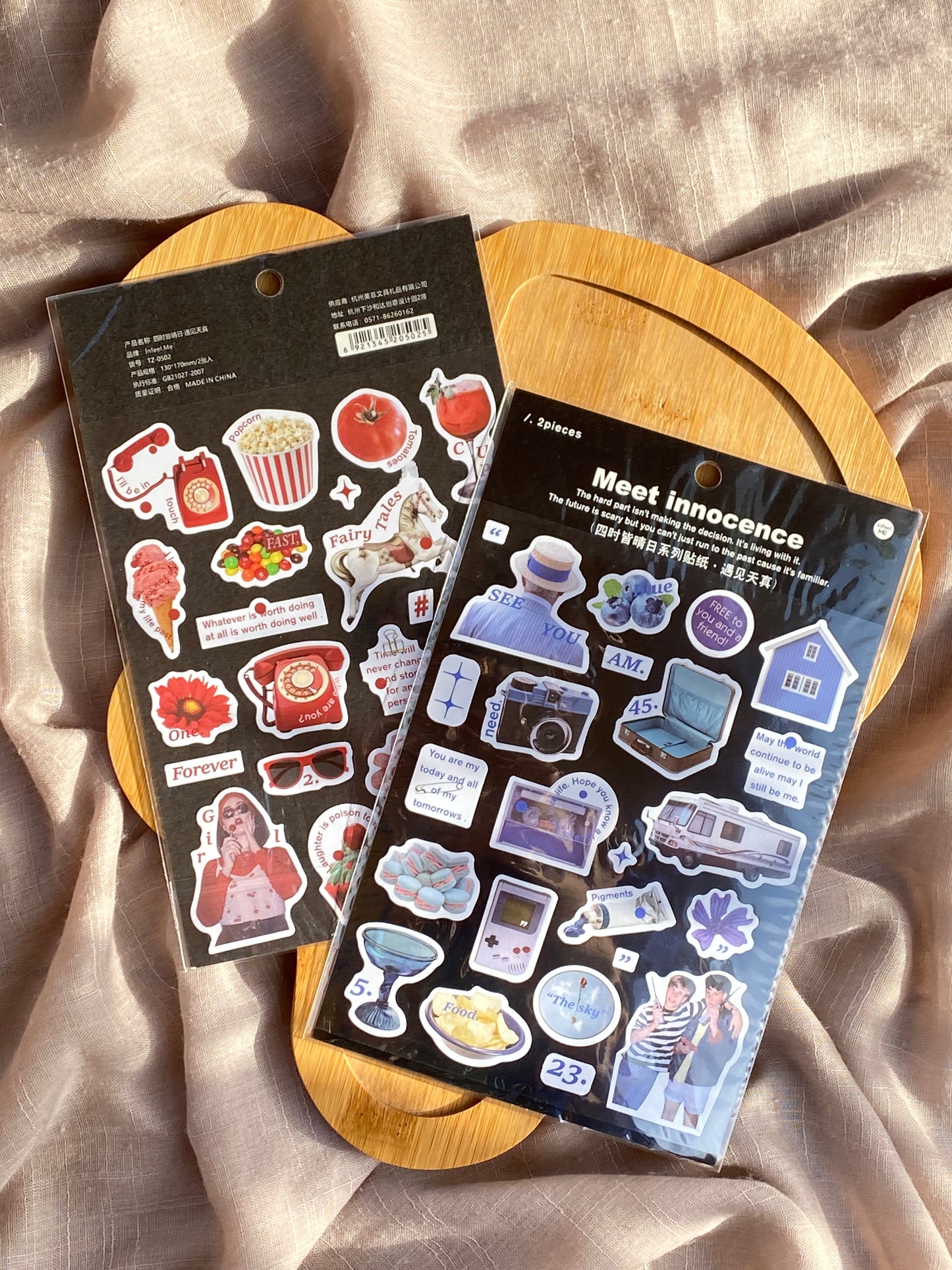 Scrapbook stickers (blue and red)