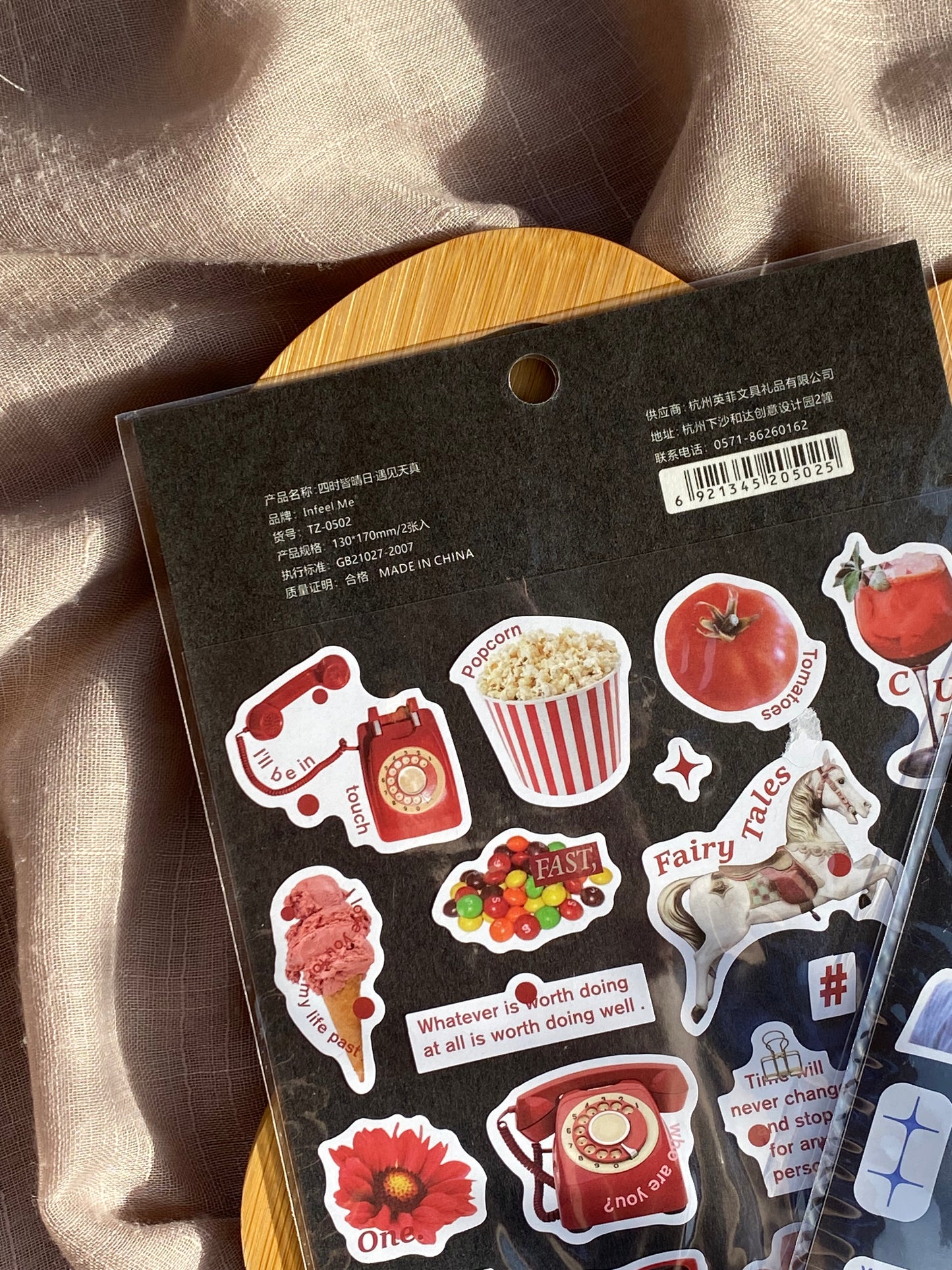 Scrapbook stickers (blue and red)