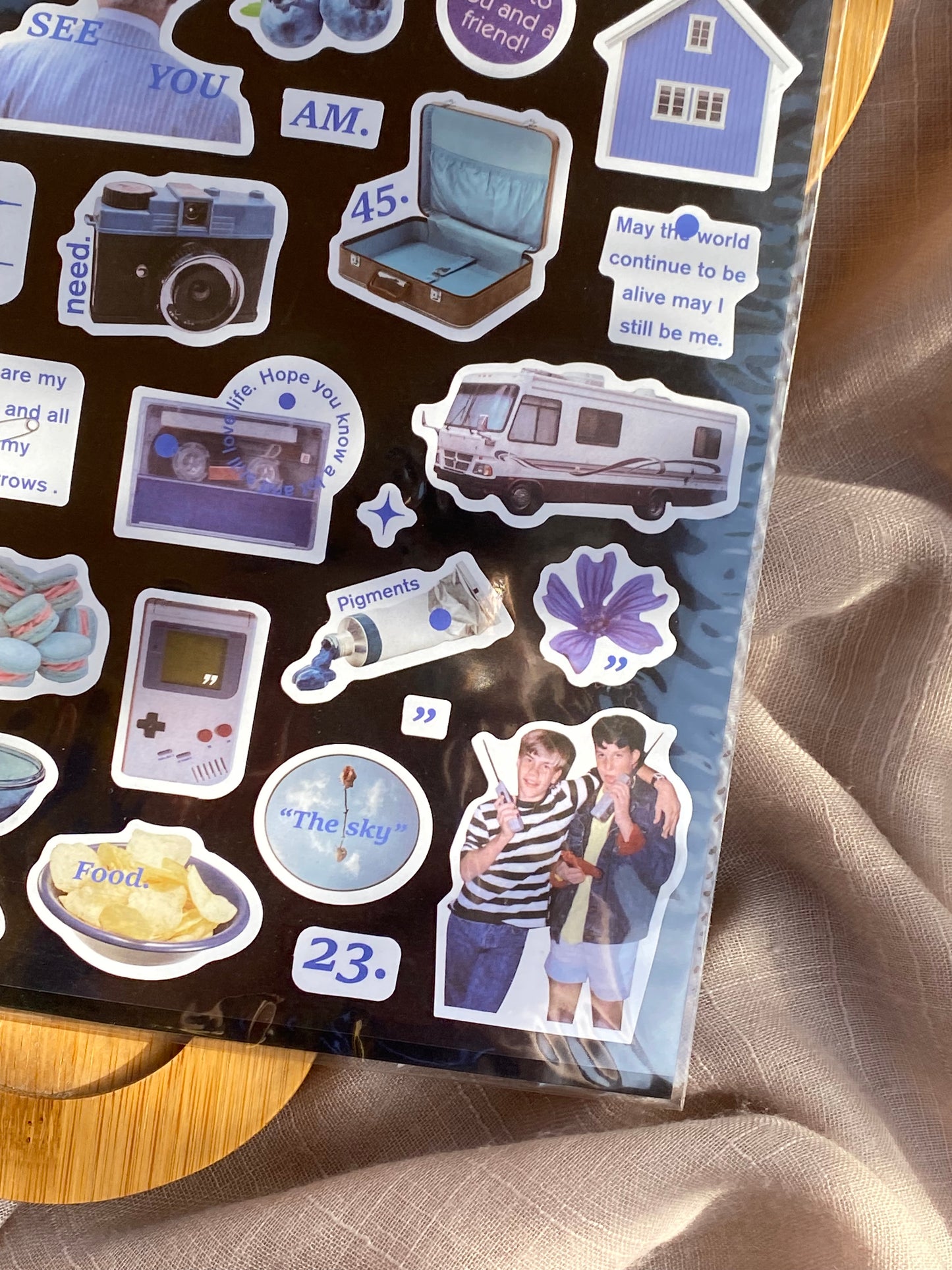 Scrapbook stickers (blue and red)