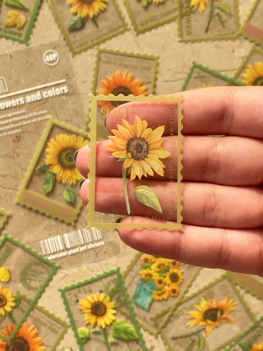 Transparent Sunflower Stamp Stickers