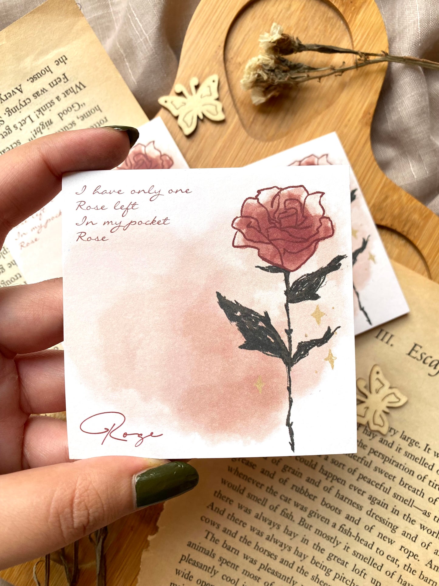 La Vie En Rose Sticky Notepad